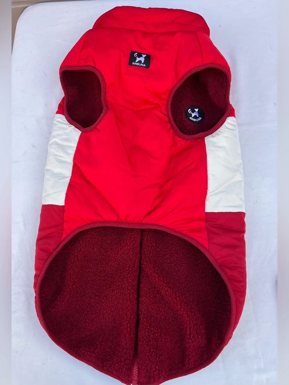 Arblina Reversible Dog Winter Coat, Waterproof Warm Fleece Sweater Windproof Lig